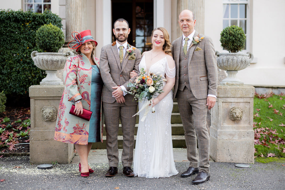 Mother of the groom outfit. Mid length wedding coat with matching jacket. 