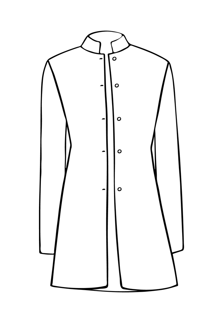 Long Nehru Jacket in Honey Gold - Sale