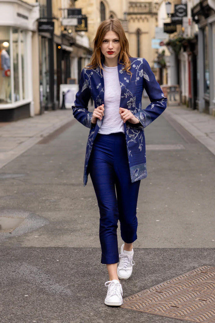 cashmere jacket with flower pattern