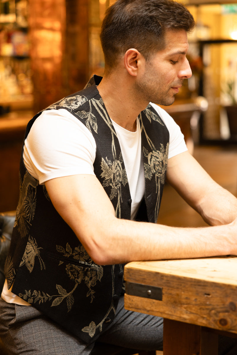 Mens Waistcoat in Ebony