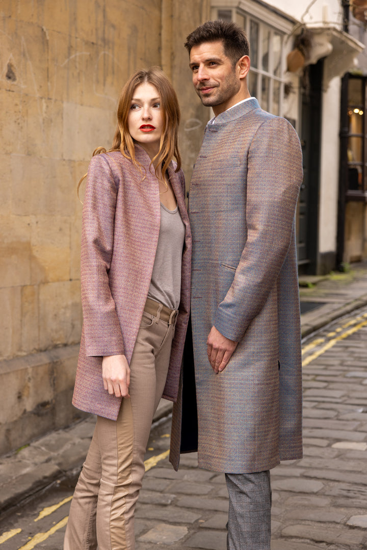 men's elegant cashmere jacket in blue