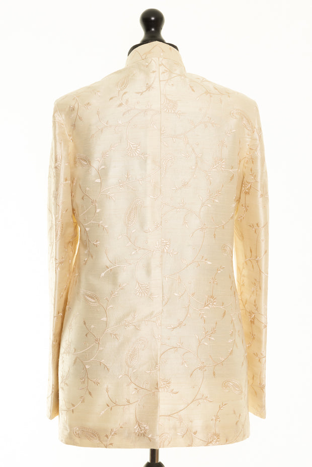 Mens Nehru Jacket in Ottoman Ivory