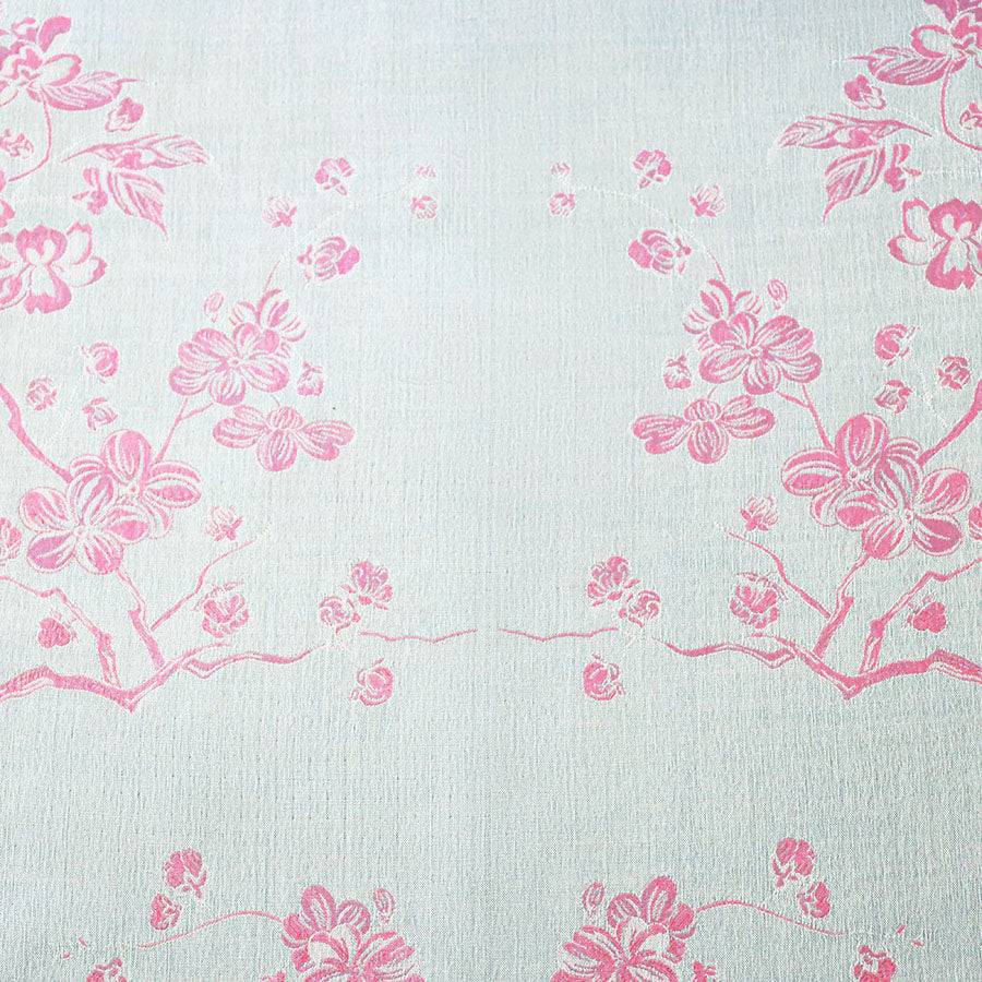 cashmere fabric with pink floral pattern 