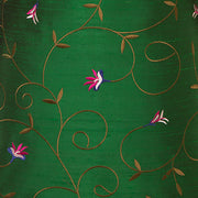 green floral fabric in silk sample