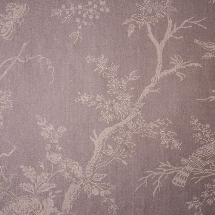 cashmere fabric in light purple with floral pattern 