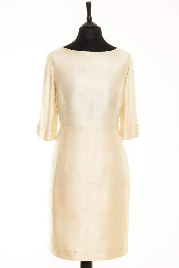 Sophia Dress In Ghost - Bateau Neck