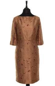 Sophia Dress in Raphaelite Brown - Bateau Neck