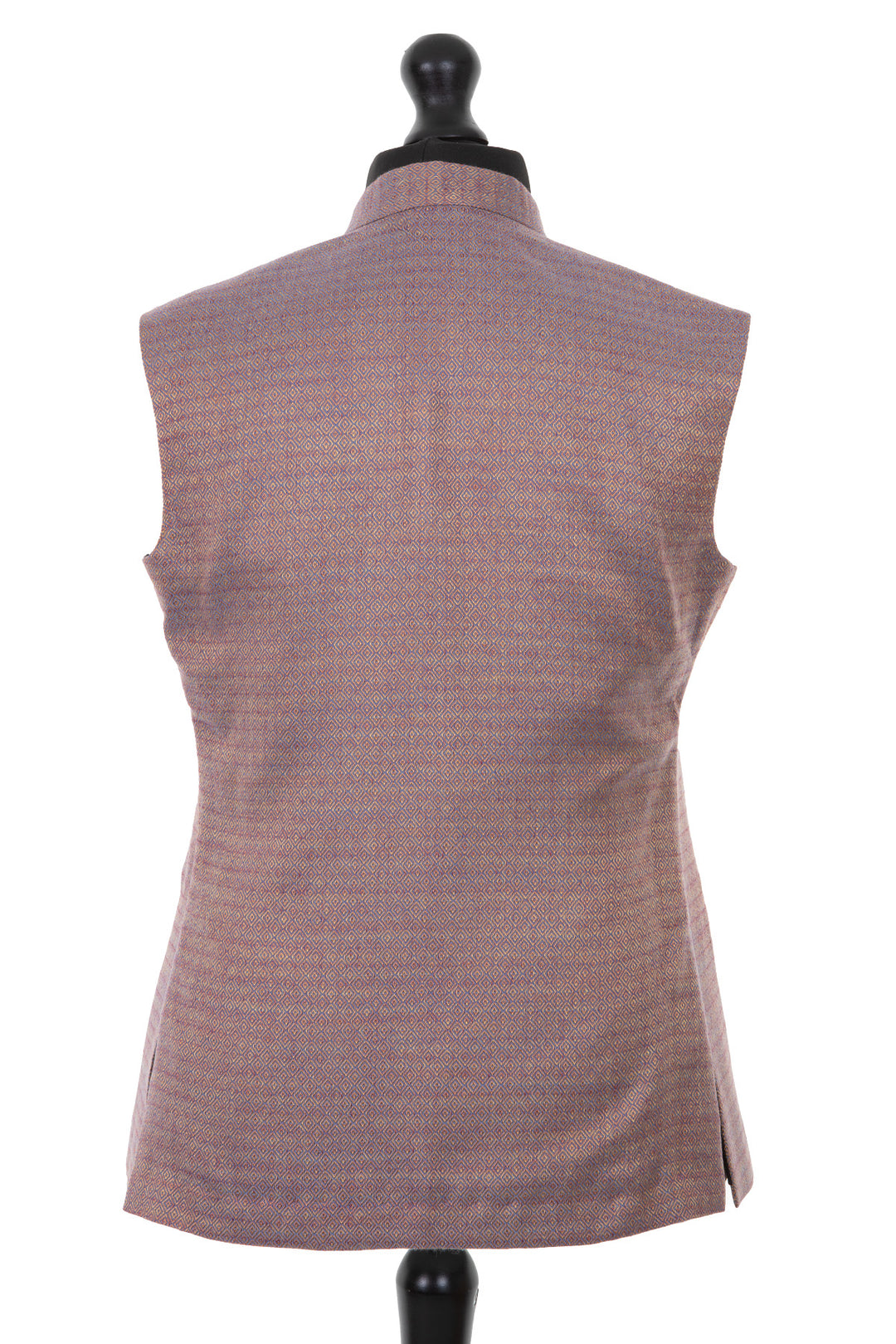 Mens cashmere nehru waistcoat in cashmere silk blend, Copper Rose