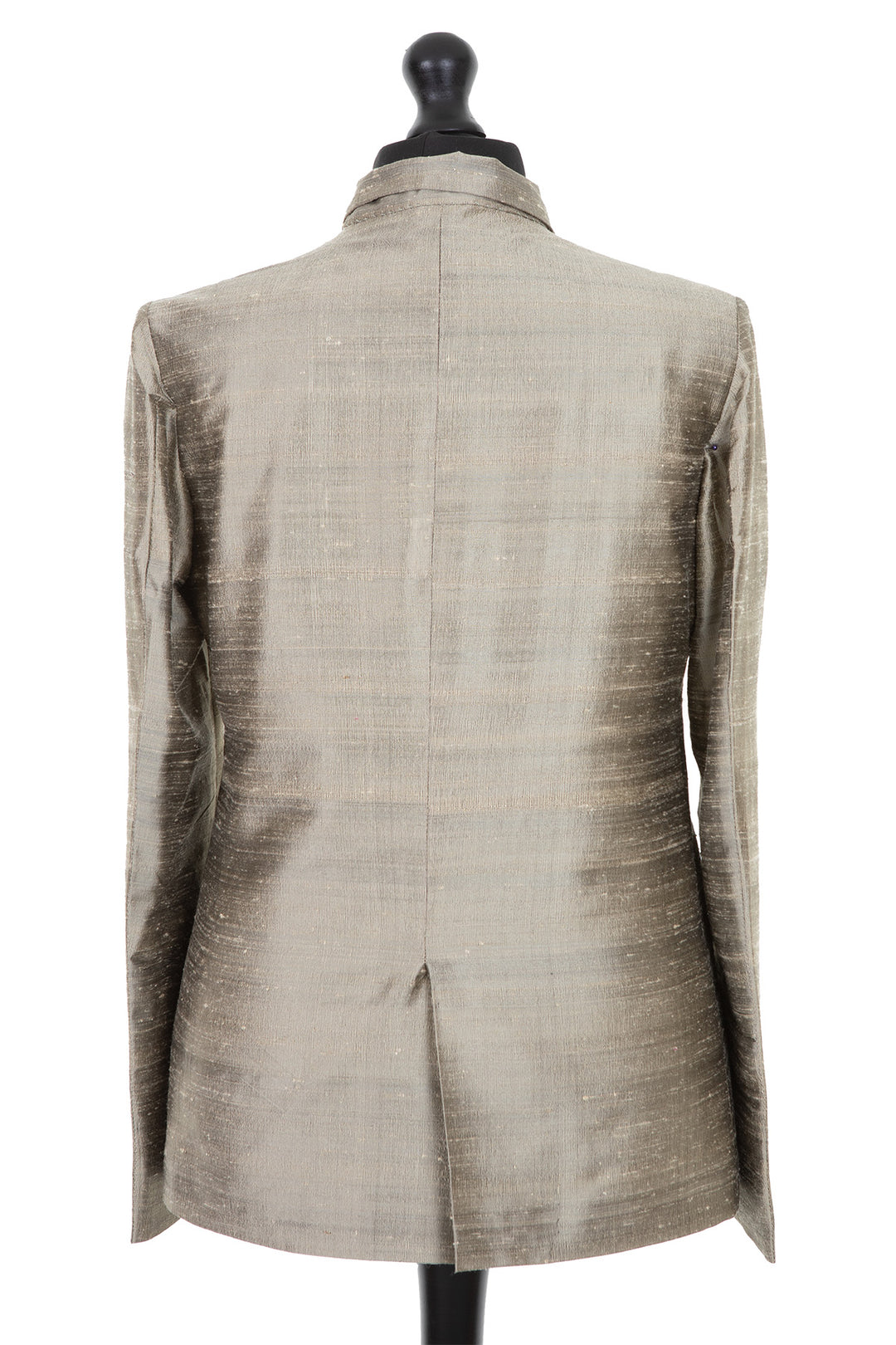 Silver jacket for men. Raw silk classic blazer. 