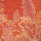 Orange cashmere fabric floral sample. 