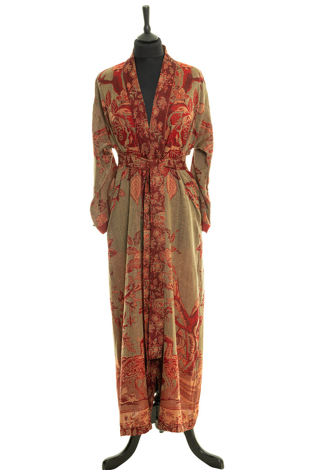 Reversible Dressing Gown in Rich Ruby