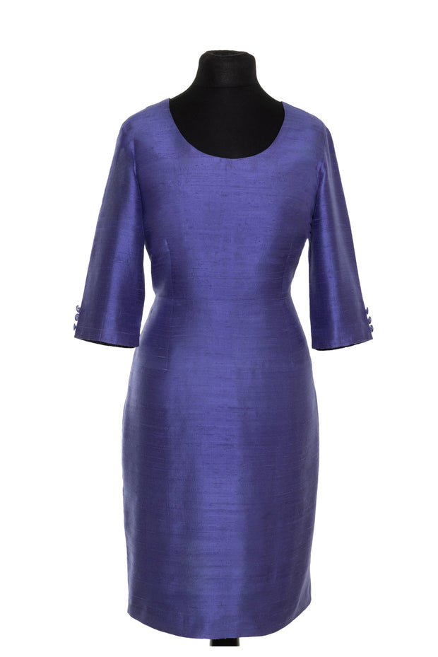 Sophia Dress In Raw Periwinkle - Round Neck