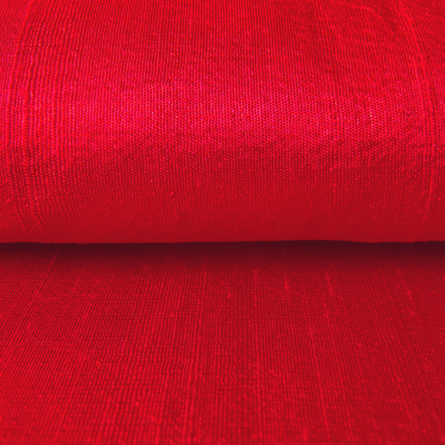 raw silk red fabric 