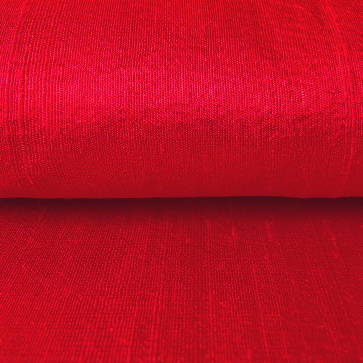 raw silk red fabric 