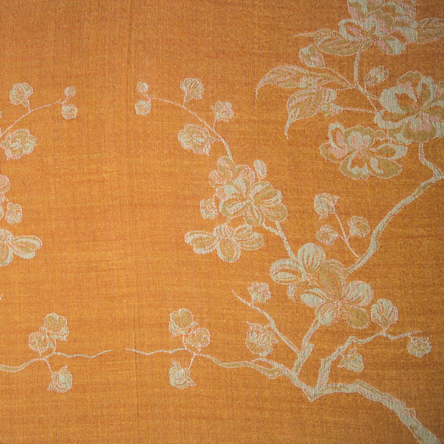 cashmere fabric in orange, sample