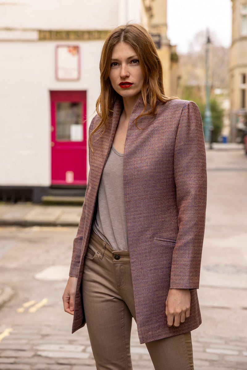 smart jacket in dark pink