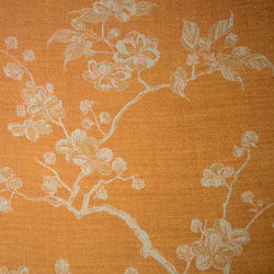 orange floral pattern fabric