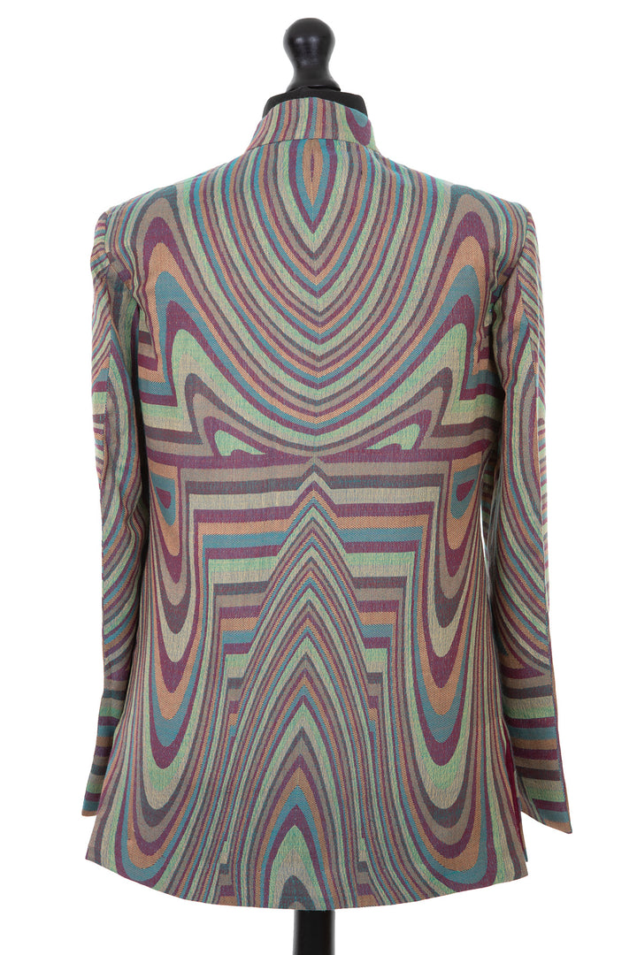 Mens cashmere silk blend nehru jacket in deco kahlo