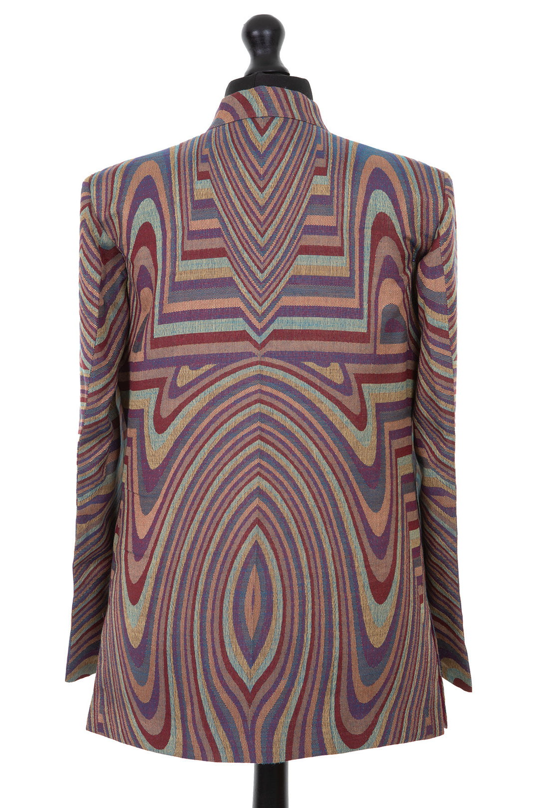 Mens cashmere silk blend nehru jacket in deco cashmere, Dali