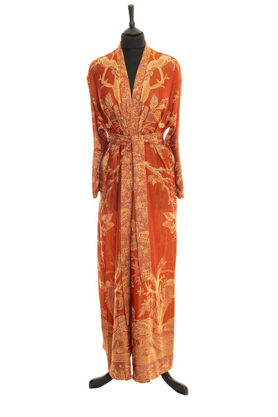 Shibumi gown in marmalade. Belted dressing gown for women. 