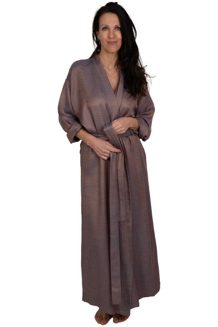 Perfect Christmas gift for her. Shibumi dressing gown in cashmere. Long belted dressing gown. 