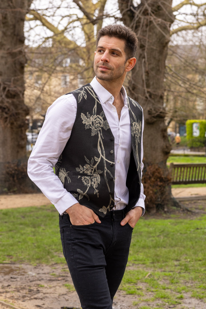 Mens Waistcoat in Ebony