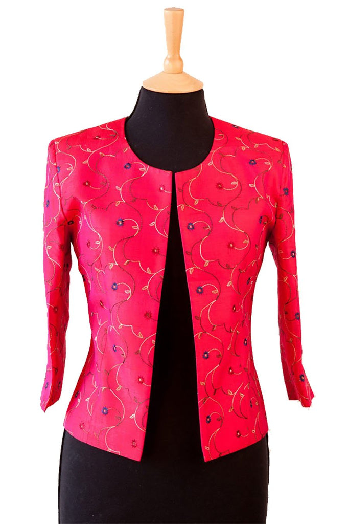 Cerise pink cropped on sale jacket