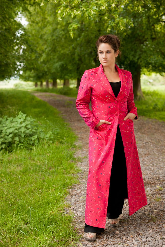 Aquila Coat in Hot Cerise Sale Shibumi