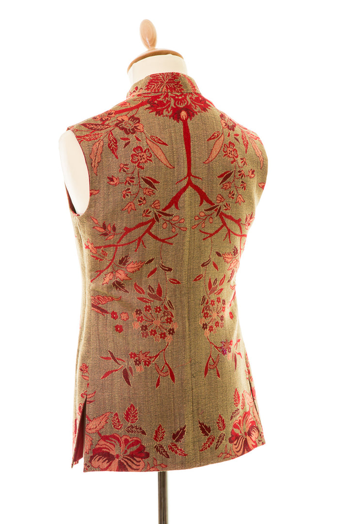 Mens Nehru Waistcoat in Electric Moss