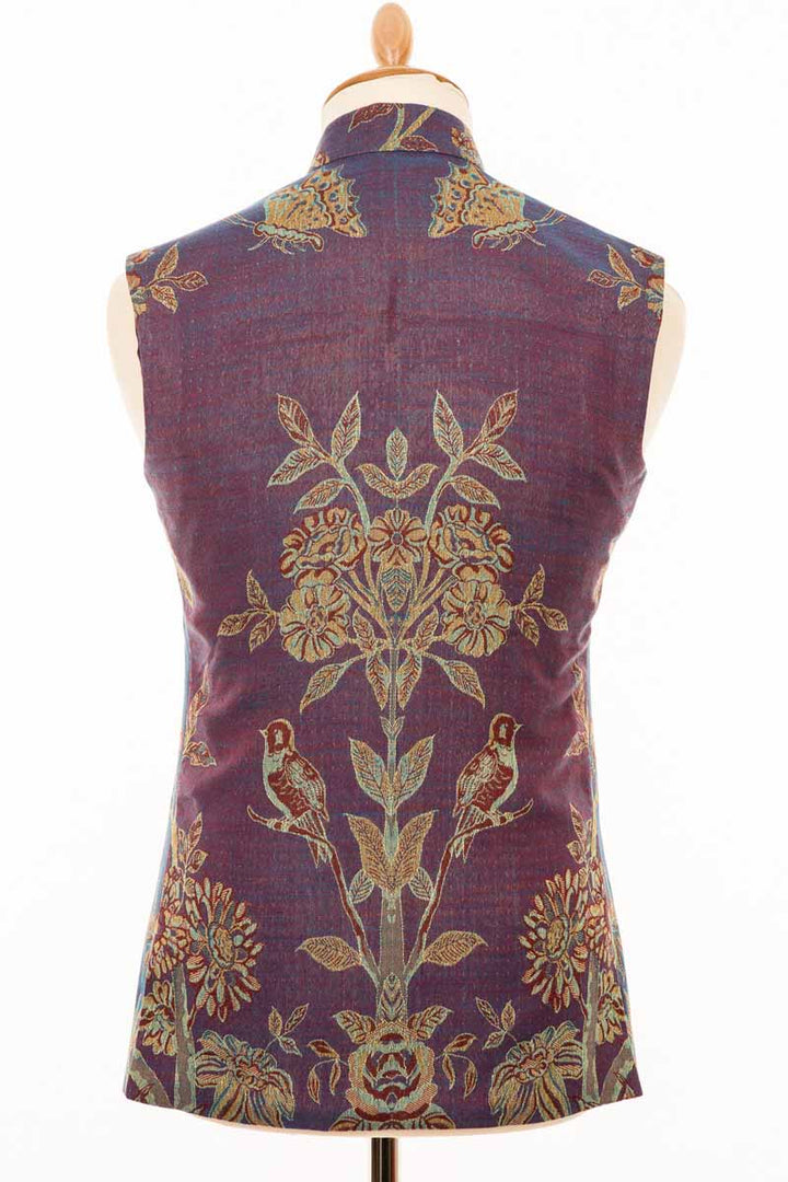 Mens Nehru Waistcoat in Imperial Blue