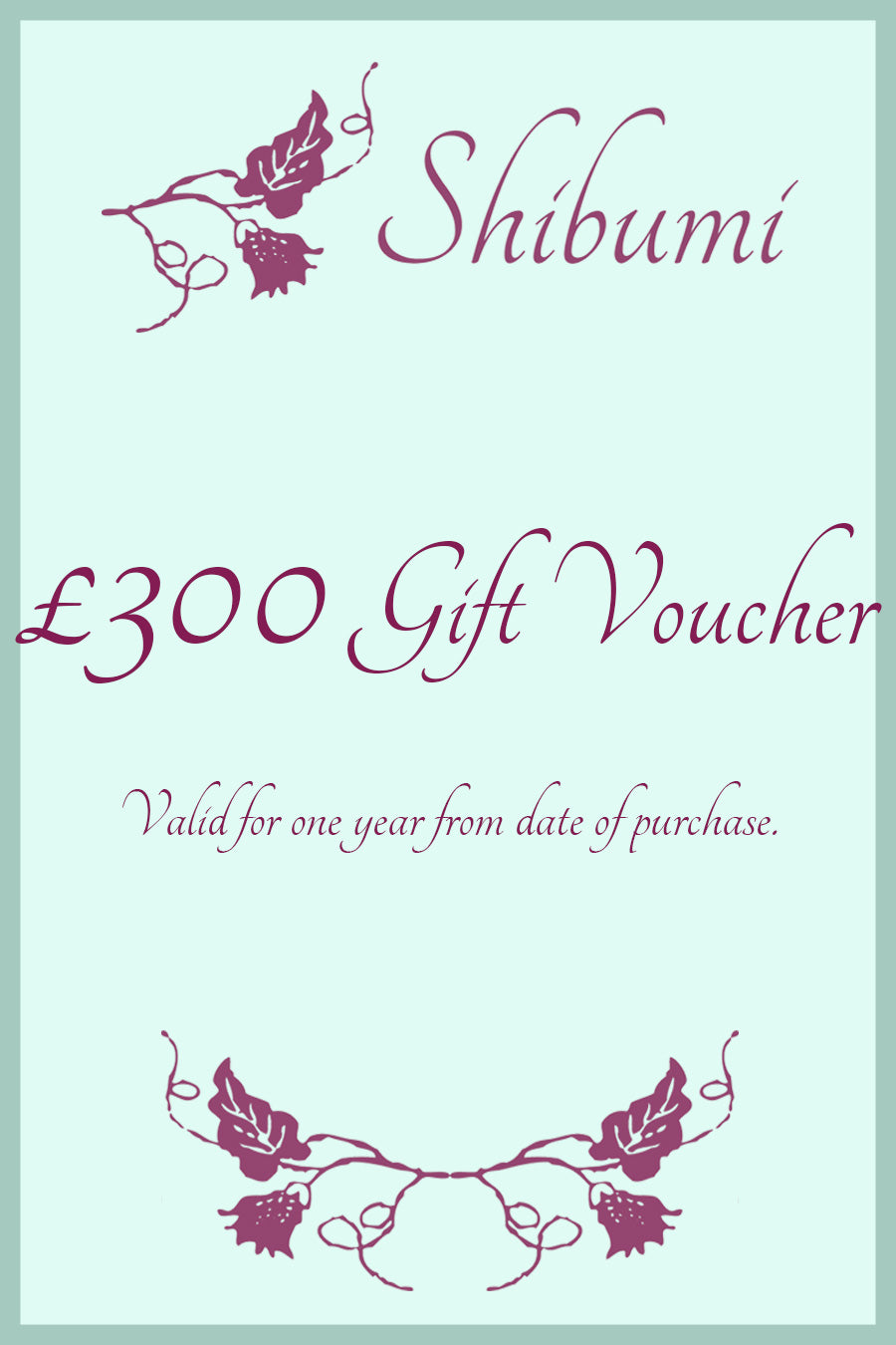 Shibumi Gift Voucher - £300