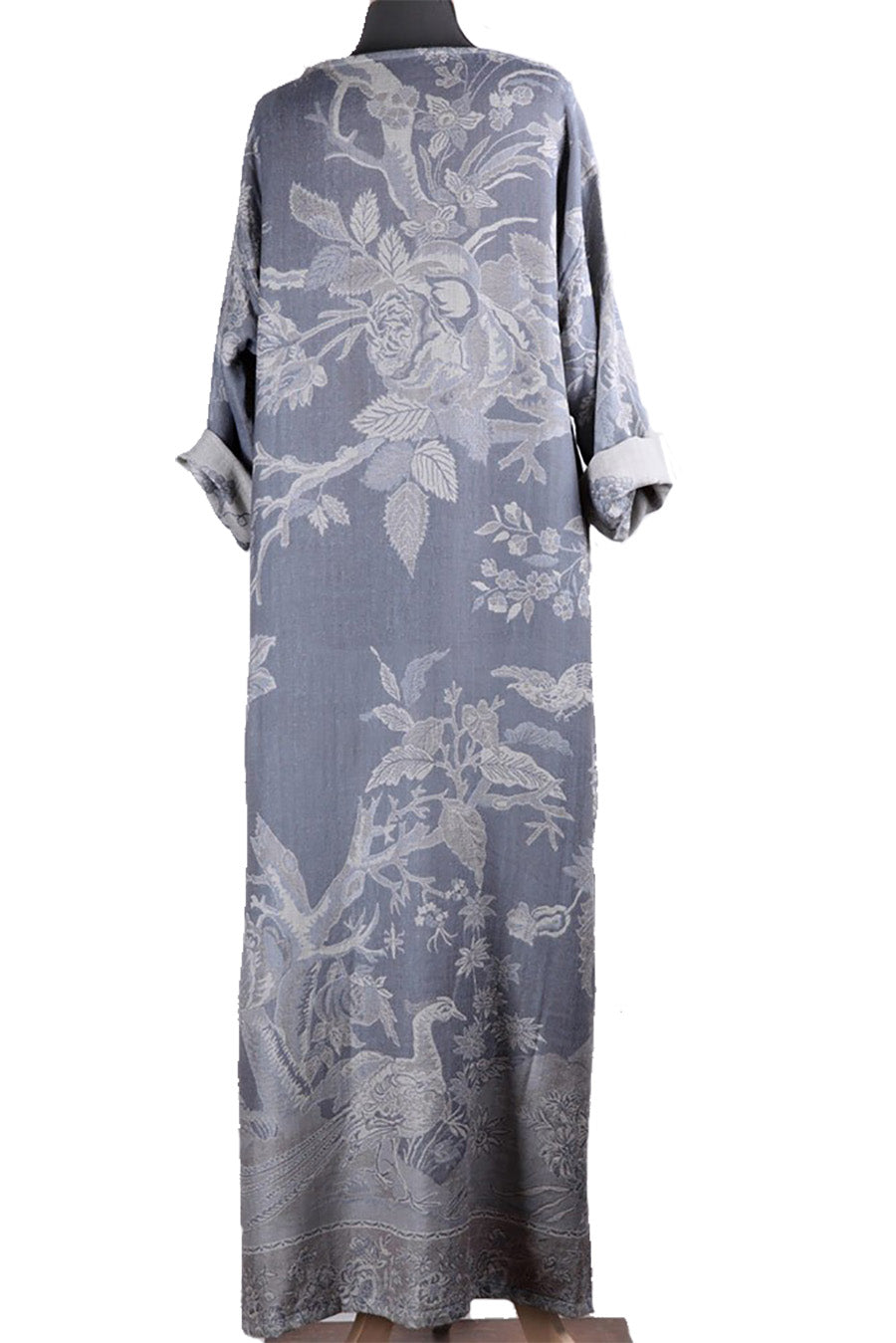 grey bateau neck kaftan, full length cashmere caftan, plus size loungewear, summer kaftan, cruise wear