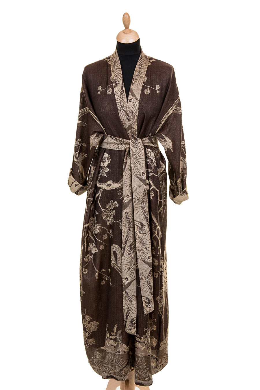 Belted luxury dressing gown for her. Beautiful wedding morning bride outfit. 