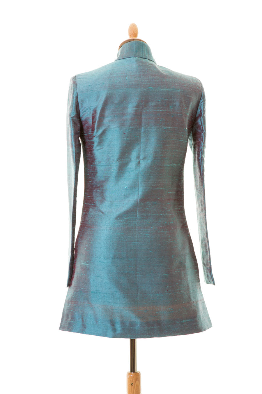 Long Nehru Jacket in Smokey Blue