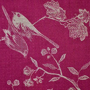 pink cashmere fabric with floral pattern