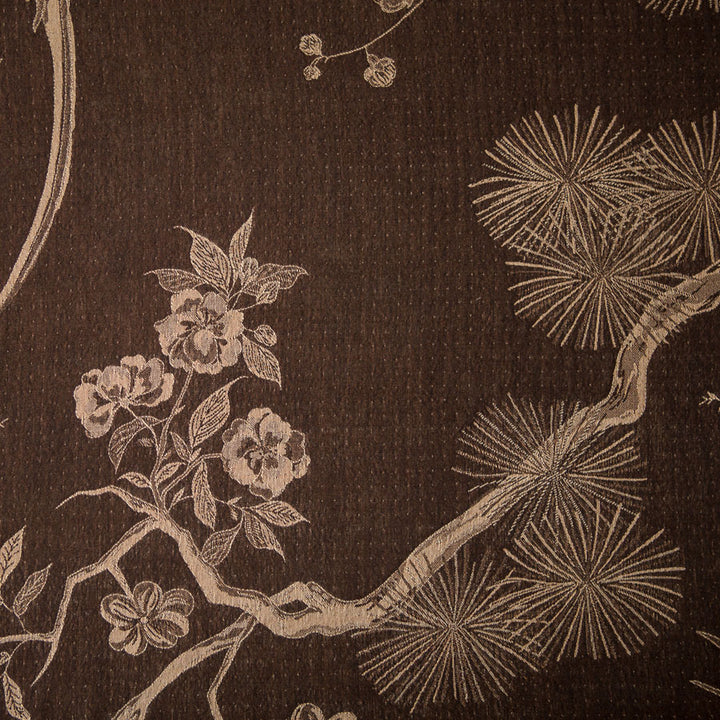 brown floral cashmere fabric