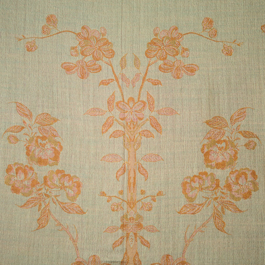 pale green and apricot cashmere fabric