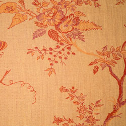 orange floral fabric