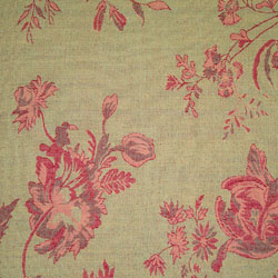 green and red floral fabric