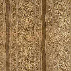 Gold embroidered fabric sample
