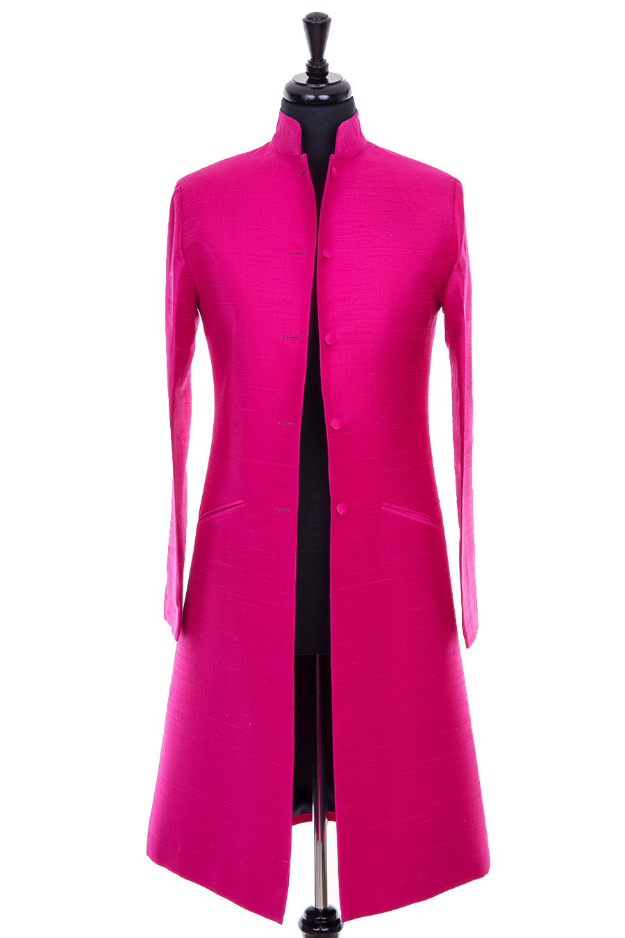 Nehru Coat in Hot Pink Shibumi