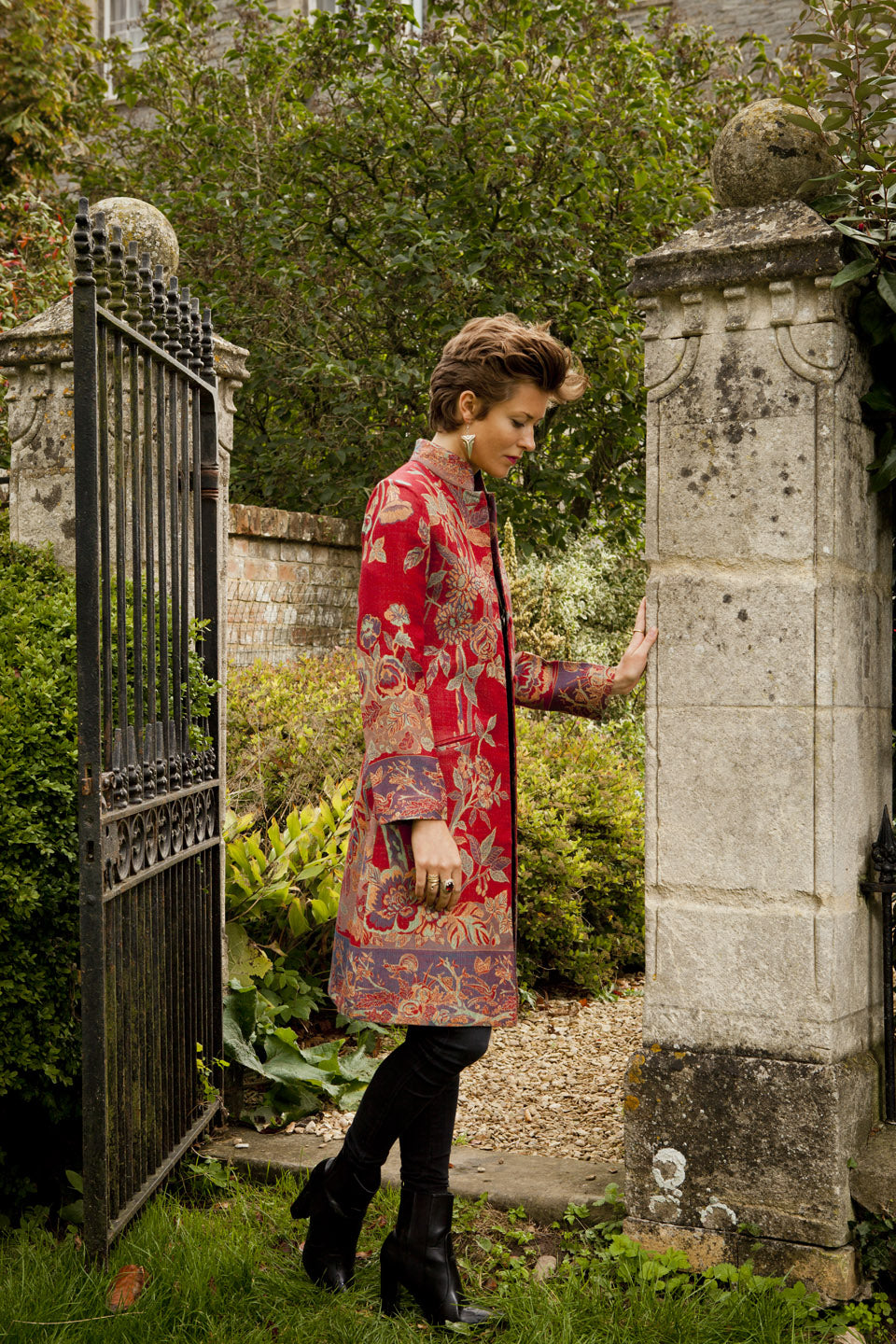 Shibumi Nehru Coat in Venetian Red