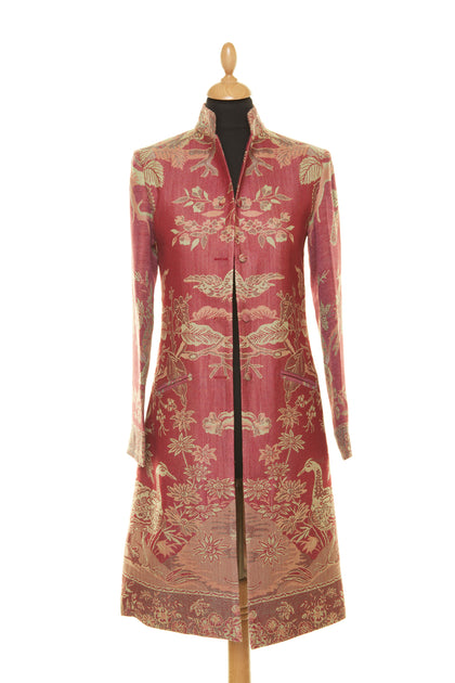 Nehru Coat in Moss Rose – Shibumi