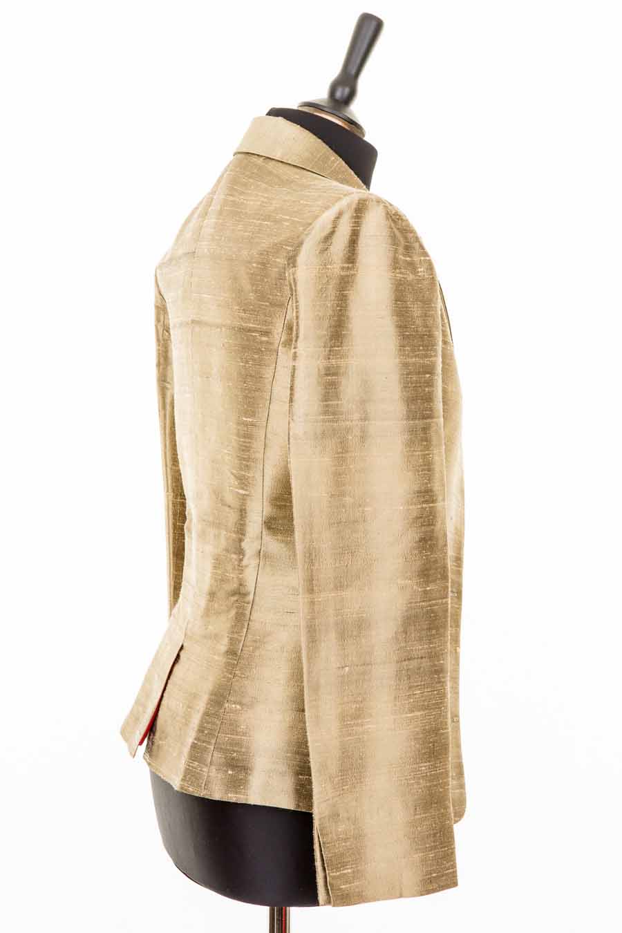 Bridal jacket in gold. Handmade raw silk golden colour jacket. 