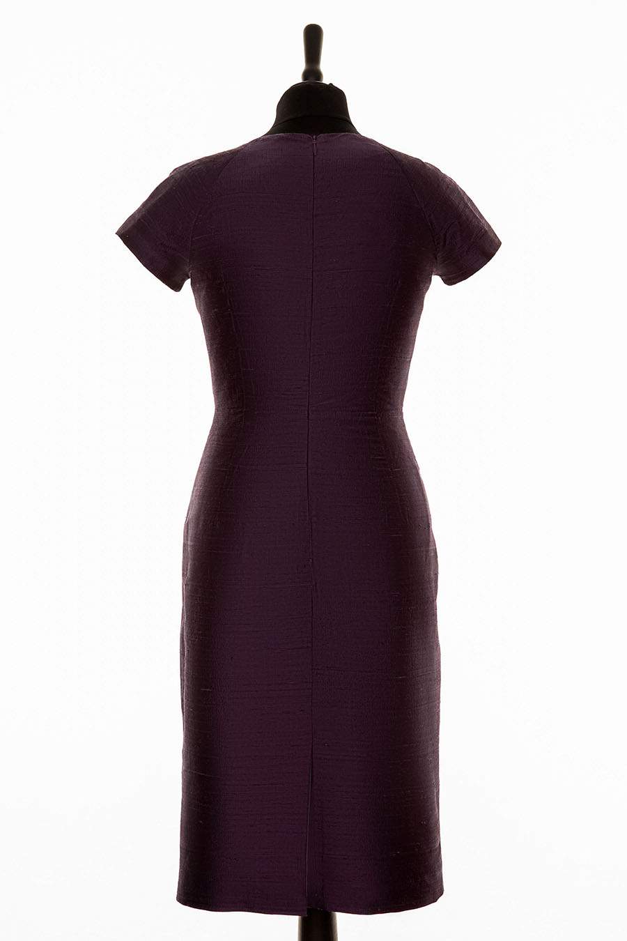 dark purple wedding guest dress. Shift silk women's dress. 