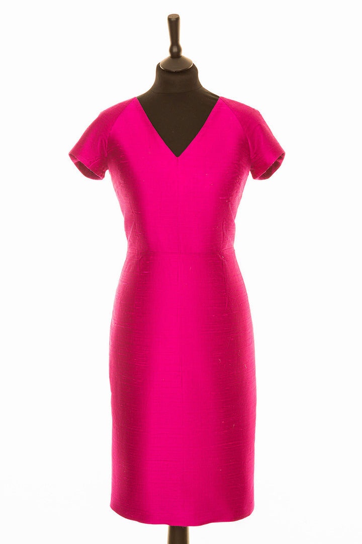 Shibumi Marilyn Silk Dress in Hot Pink