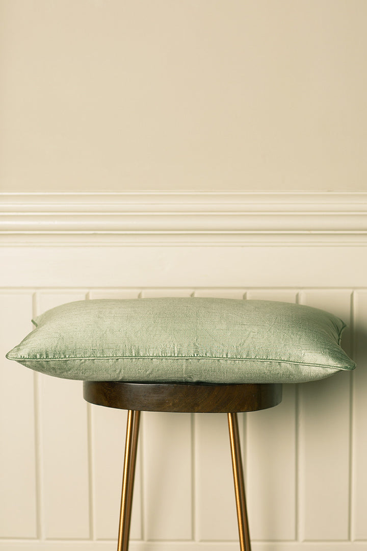 Silk rectangular cushion for sofas and armchairs. English country house style cushions. 