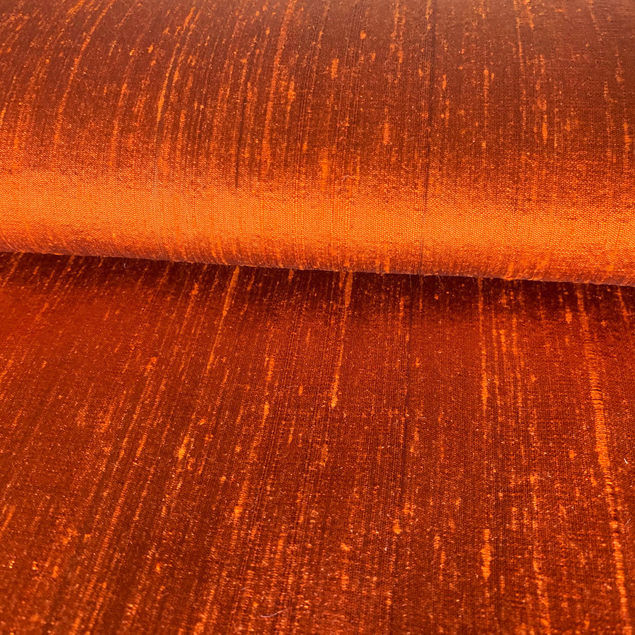 orange raw silk fabric 