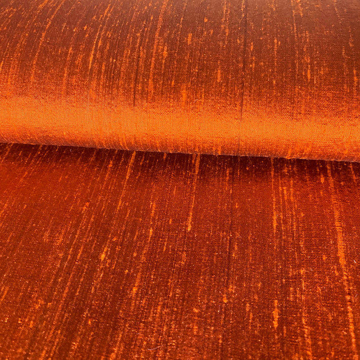 raw silk fabric in orange 