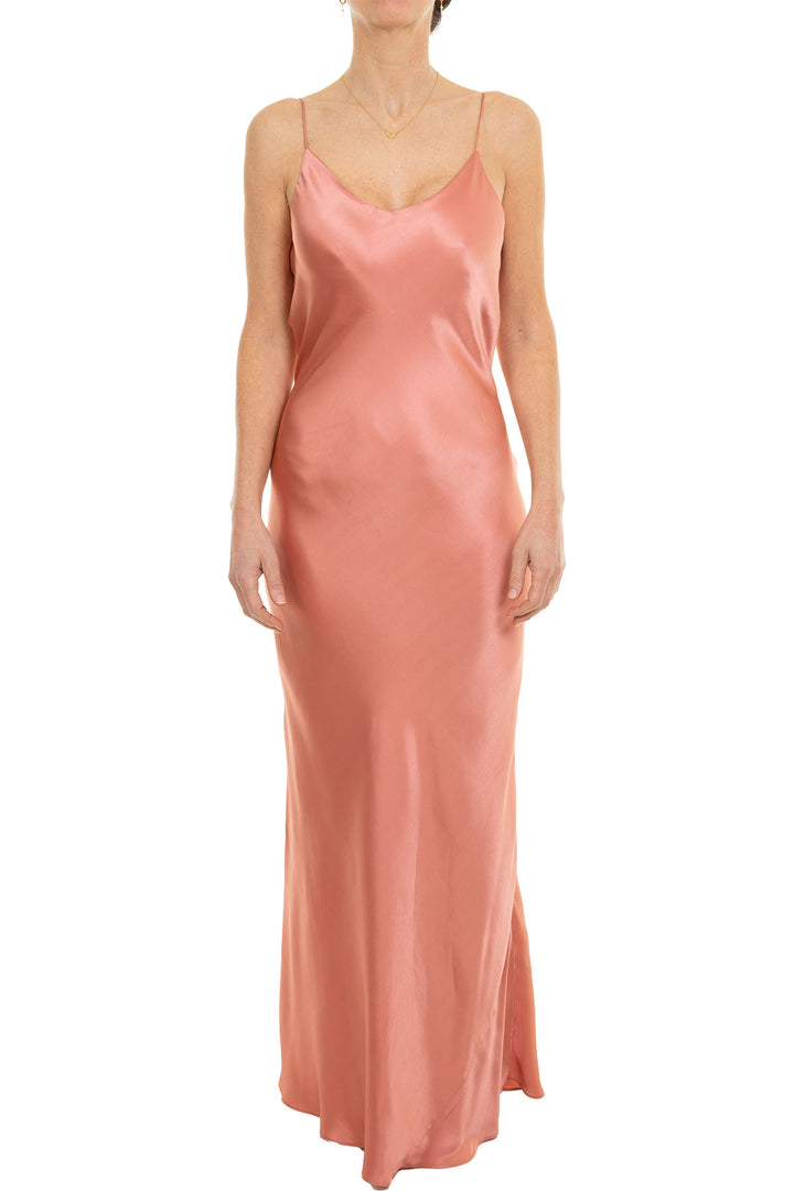 Silk Slip Dress in Blush Rose